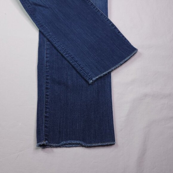 Ann Taylor The Slim Boyfriend Jeans 10 Low Rise Blue Denim Raw Hem Stretch - Picture 5 of 8
